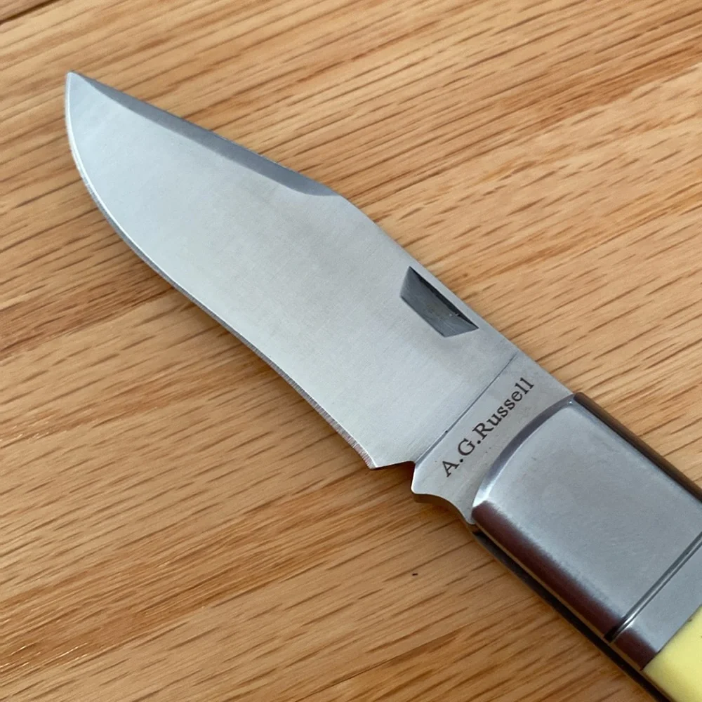 A.G.Russell Gu stock Lockbacks with Yellow Delrin - Picture 7 of 10
